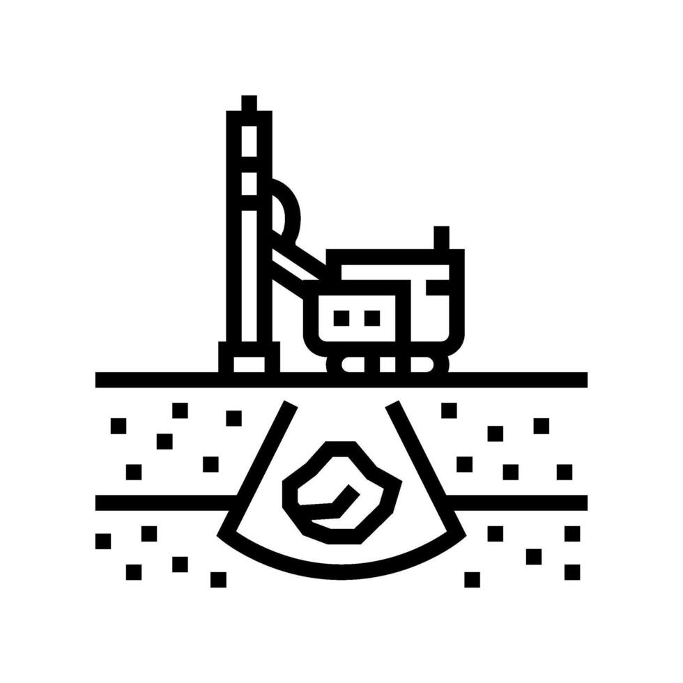 mineral exploration line icon illustration vector