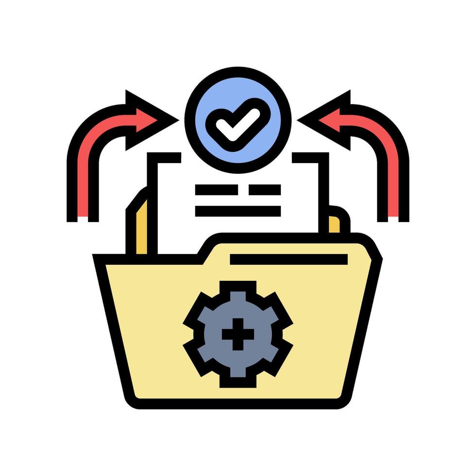 standardization business process color icon illustration vector