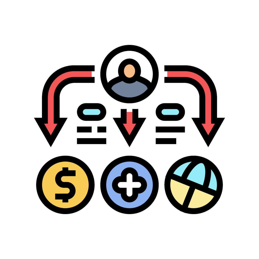 benefits administration business color icon illustration vector