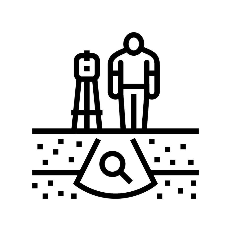 geotechnical study mining line icon illustration vector