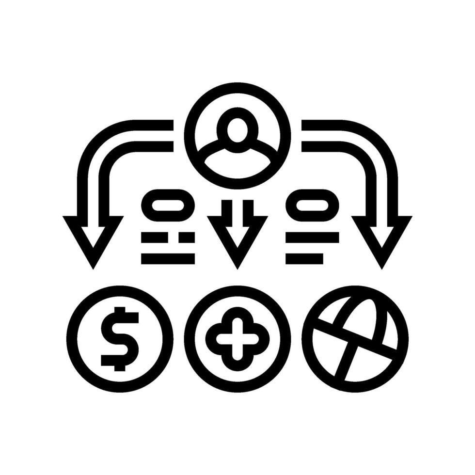 benefits administration business line icon illustration vector