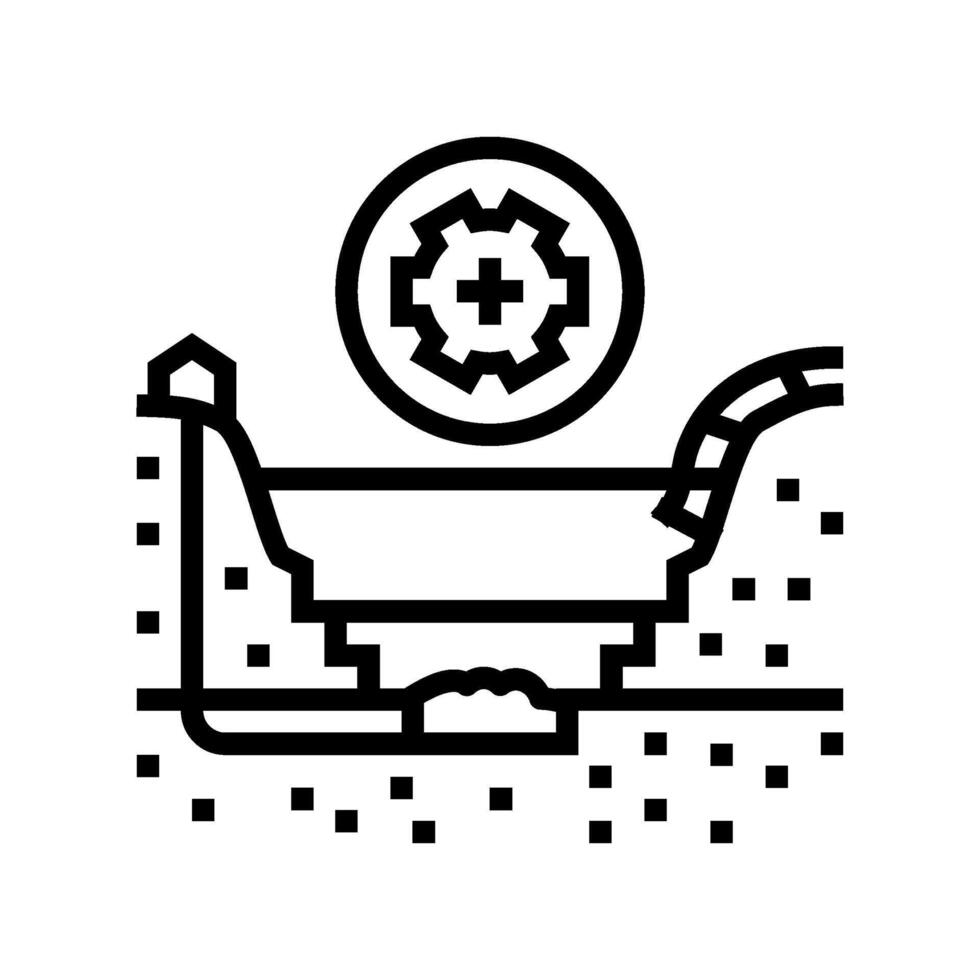 tailings management line icon illustration vector
