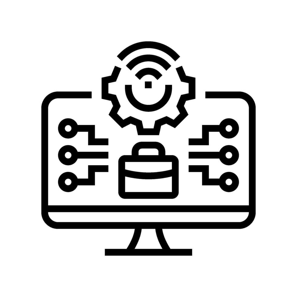 information technology management business line icon illustration vector