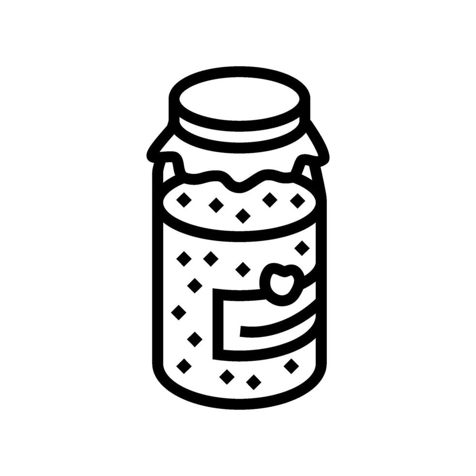 making homemade jam autumn line icon illustration vector