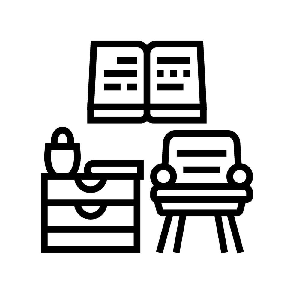 cozying up with a book autumn line icon illustration vector