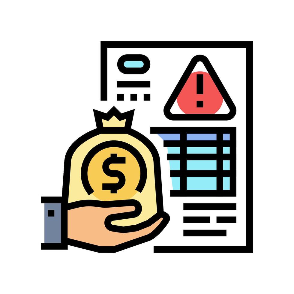 accounts payable business process color icon illustration vector