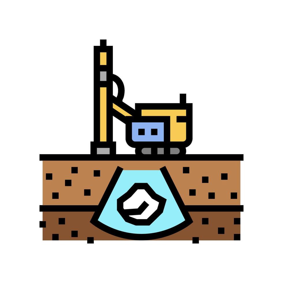 mineral exploration color icon illustration vector