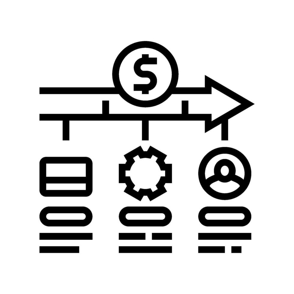 payment processing business process line icon illustration vector