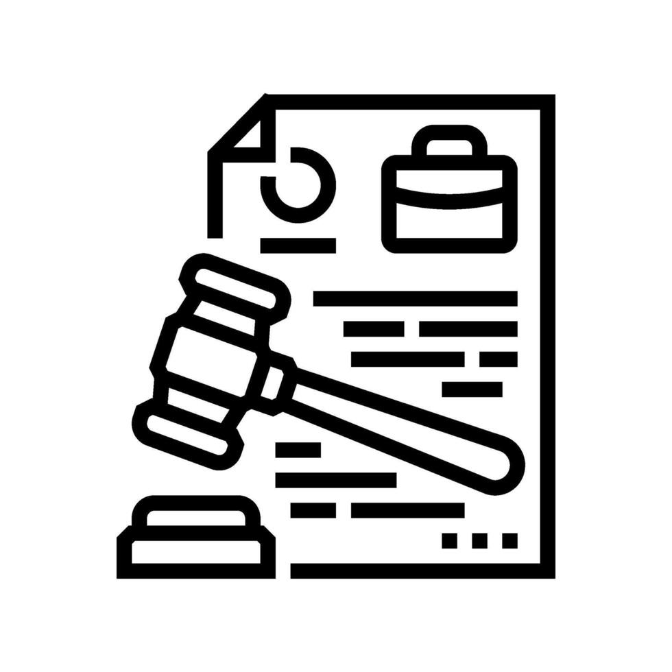 legal documentation business process line icon illustration vector