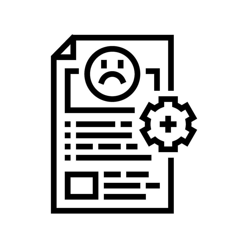 complaint resolution business process line icon illustration vector