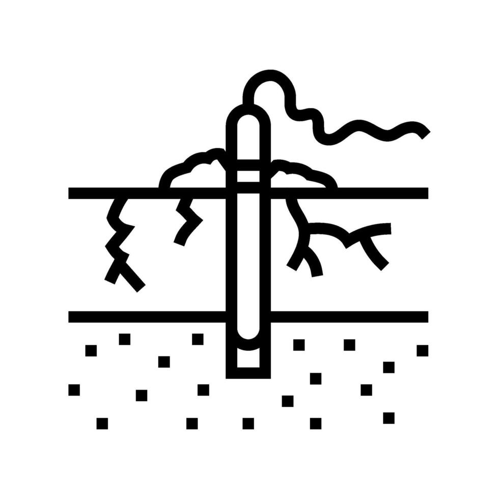 rock blasting mining line icon illustration vector