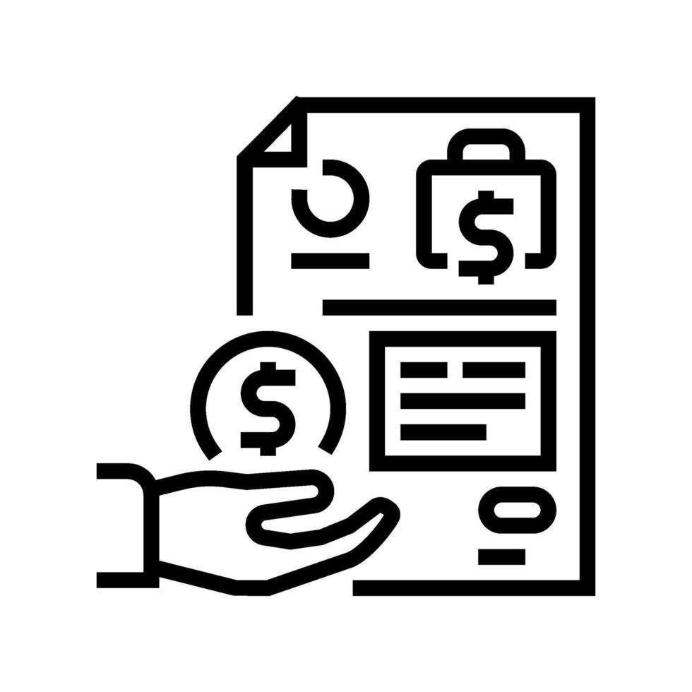 accounts receivable business process line icon illustration vector