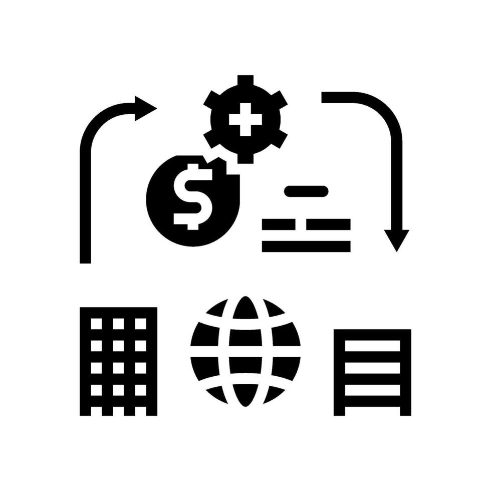 offshoring modern business glyph icon illustration vector