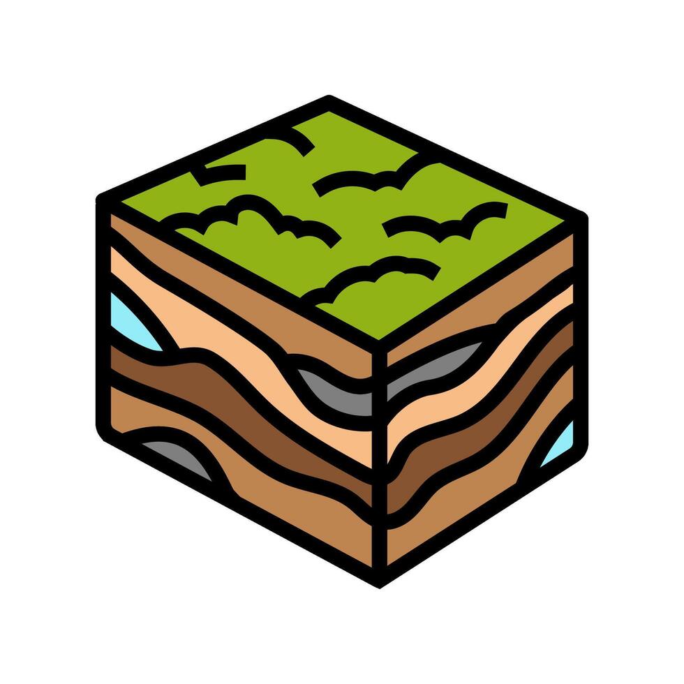 geological modeling color icon illustration vector