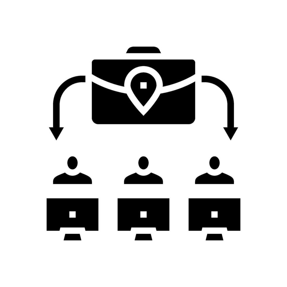 virtual teams modern business glyph icon illustration vector