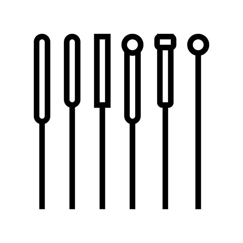 needles acupuncture line icon illustration vector