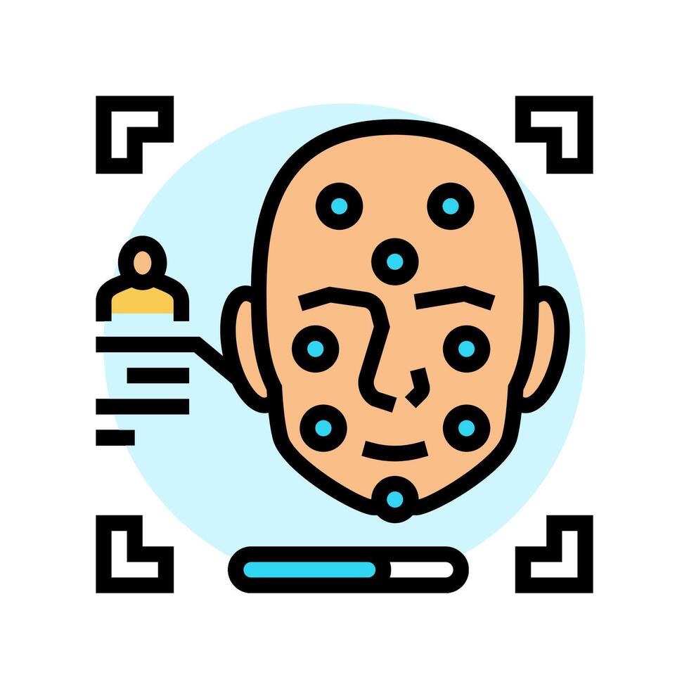 facial recognition color icon illustration vector