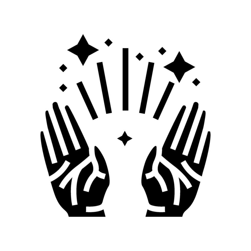healing hands acupuncture glyph icon illustration vector