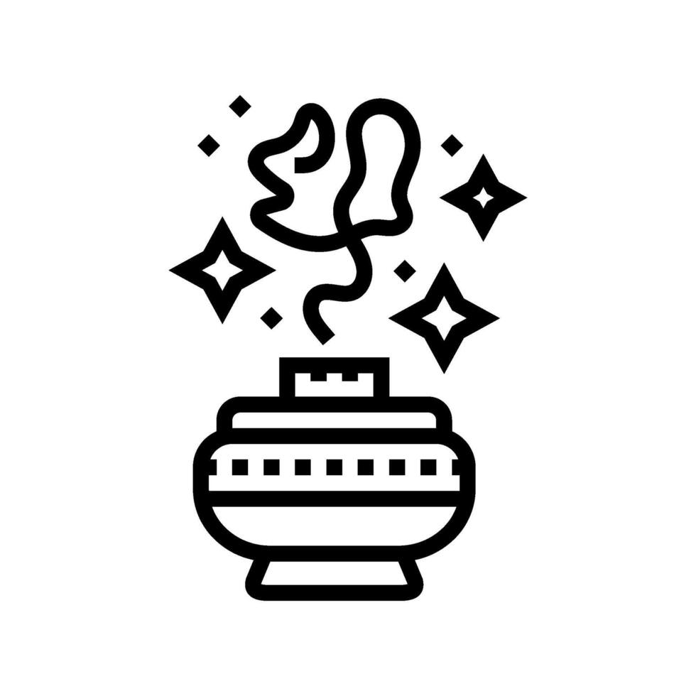 incense or aromatherapy acupuncture line icon illustration vector