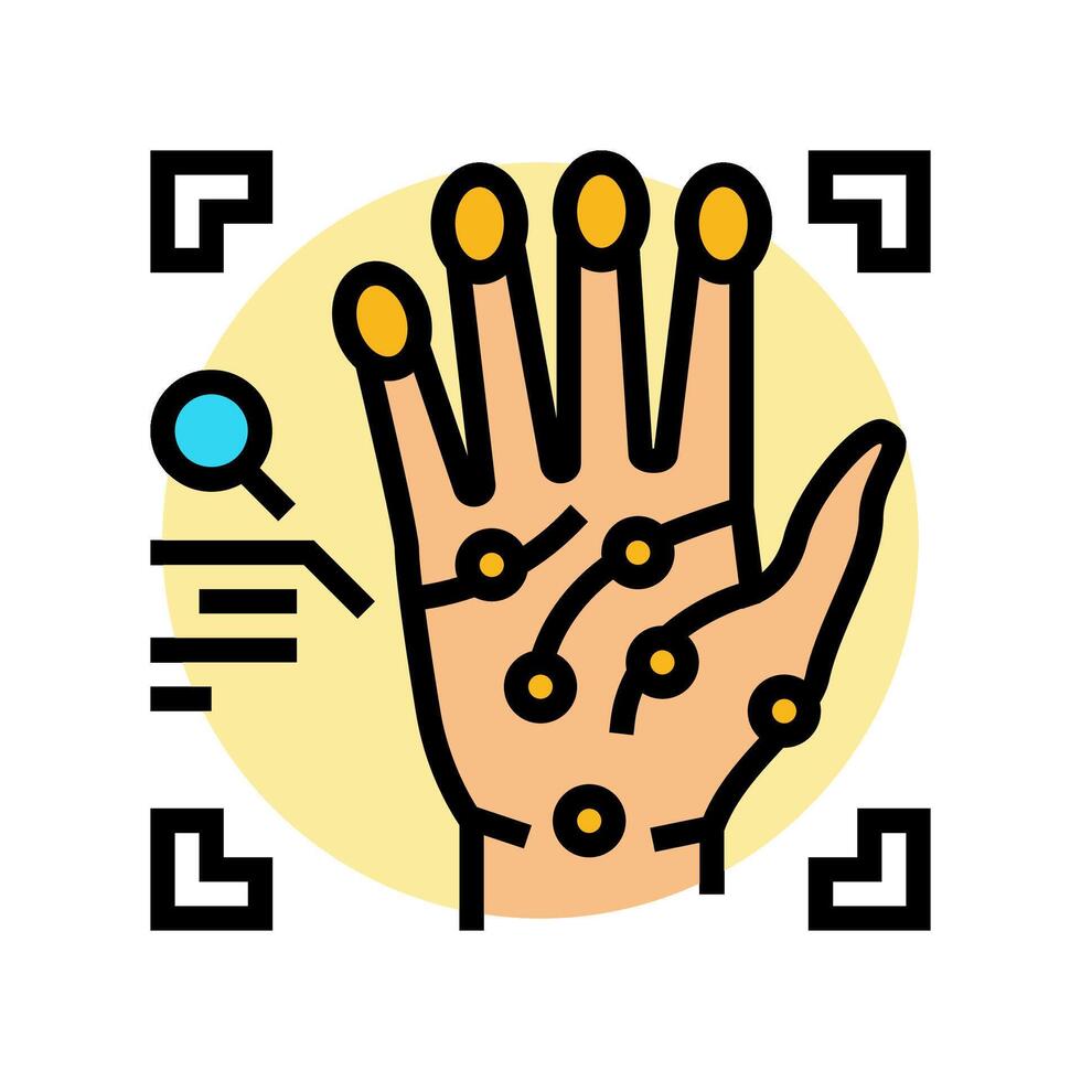 handprint recognition color icon illustration vector