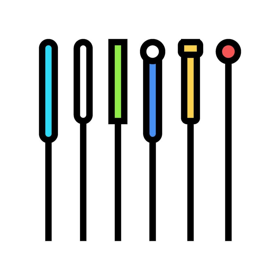 needles acupuncture color icon illustration vector