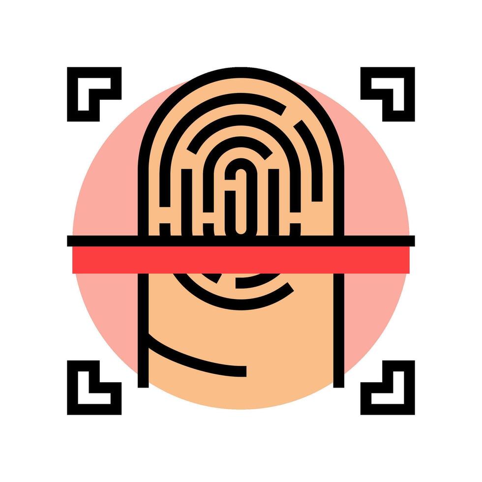 fingerprint scan color icon illustration vector