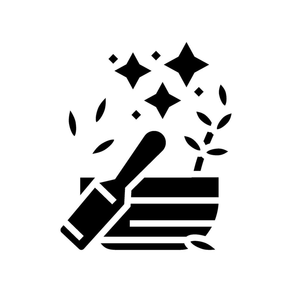 herbal medicine acupuncture glyph icon illustration vector