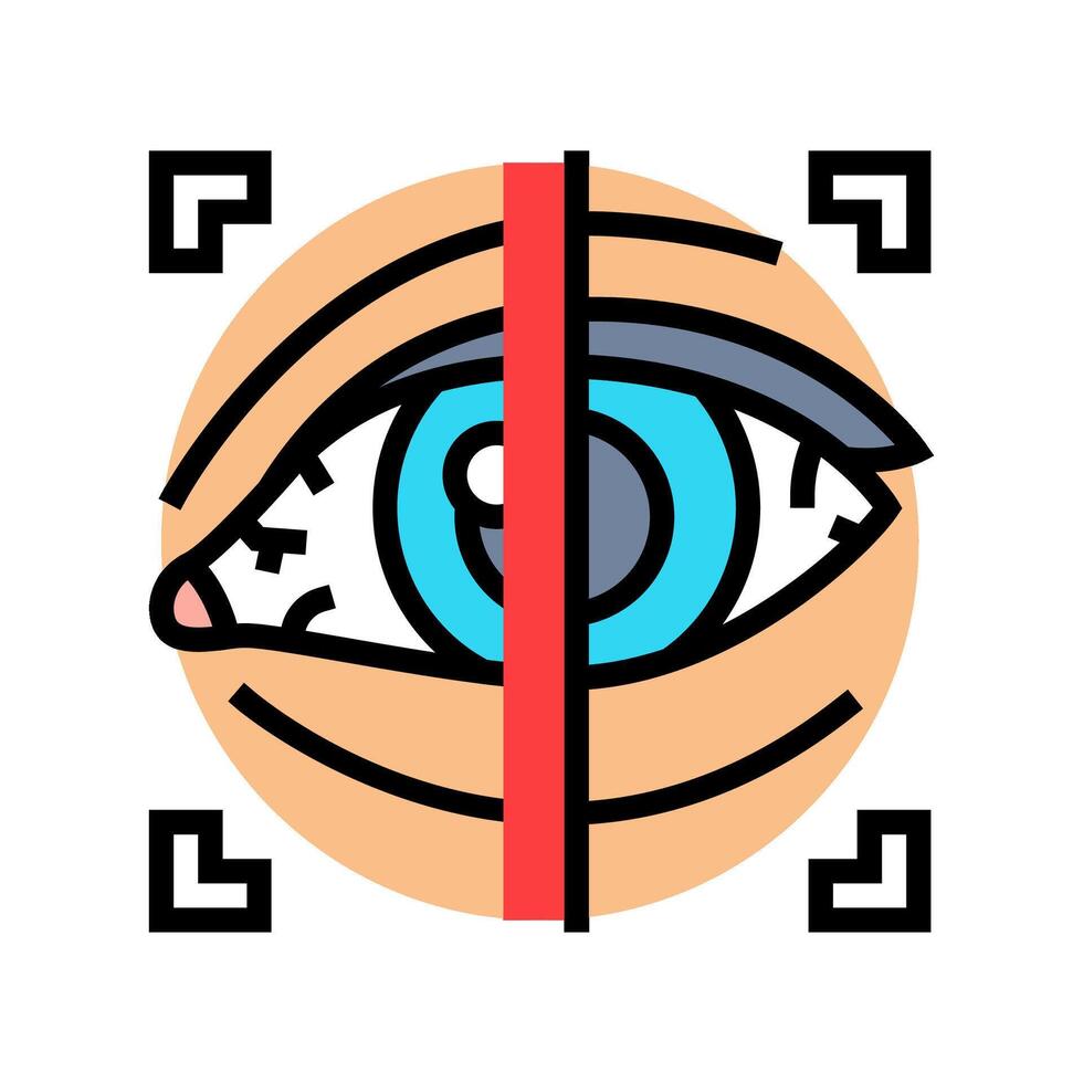 retina scan biometric color icon illustration vector