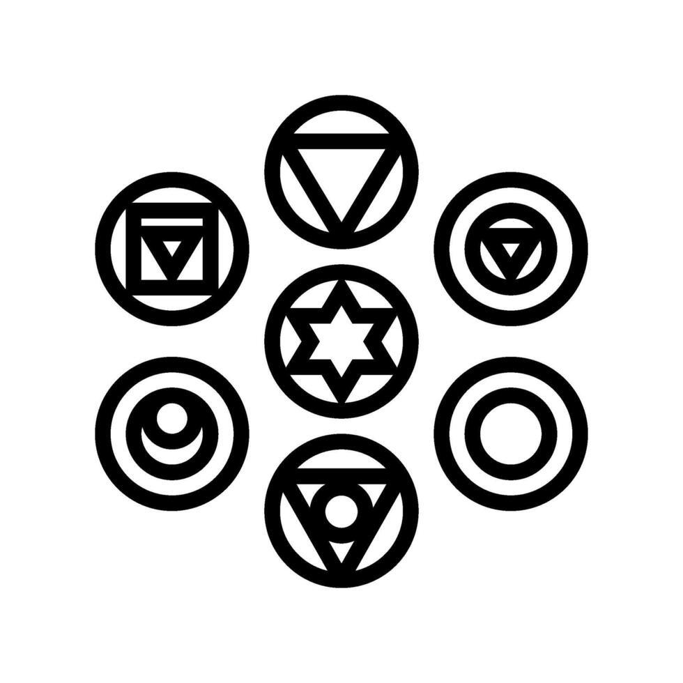 chakra acupuncture line icon illustration vector
