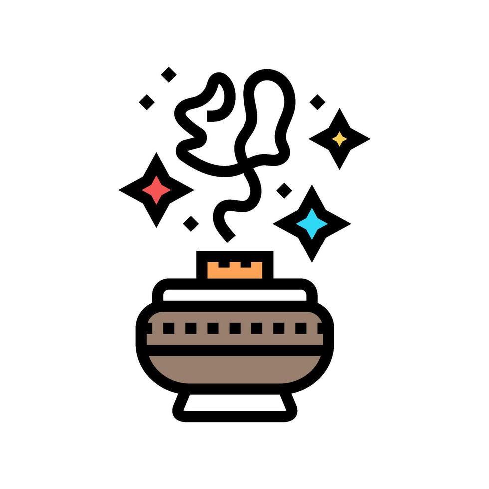 incense or aromatherapy acupuncture color icon illustration vector