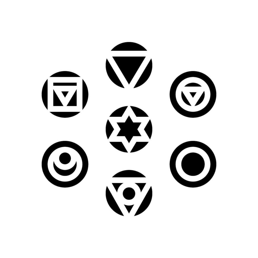 chakra acupuncture glyph icon illustration vector
