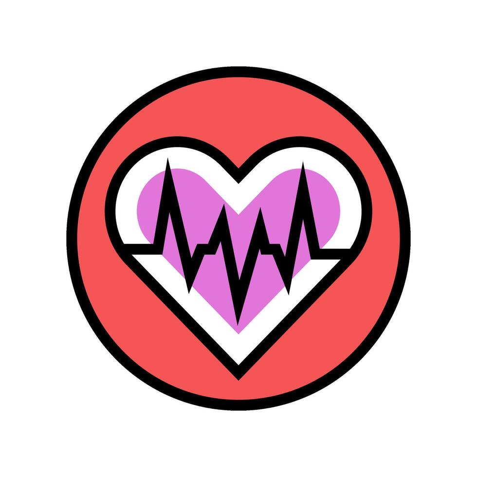 heartbeat line acupuncture color icon illustration vector