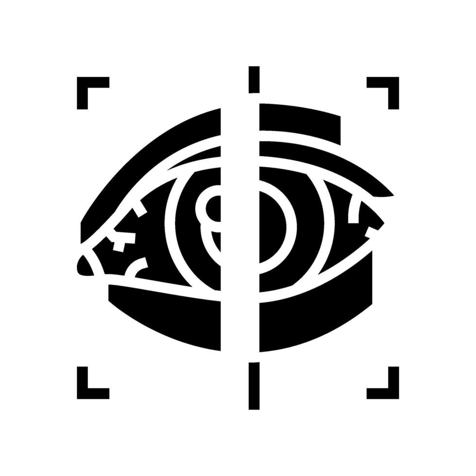 retina scan biometric glyph icon illustration vector