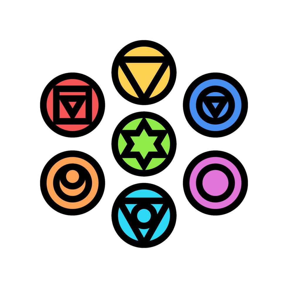 chakra acupuncture color icon illustration vector