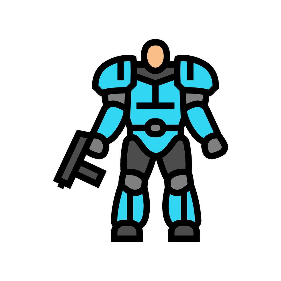 sci fi cosplay color icon illustration vector