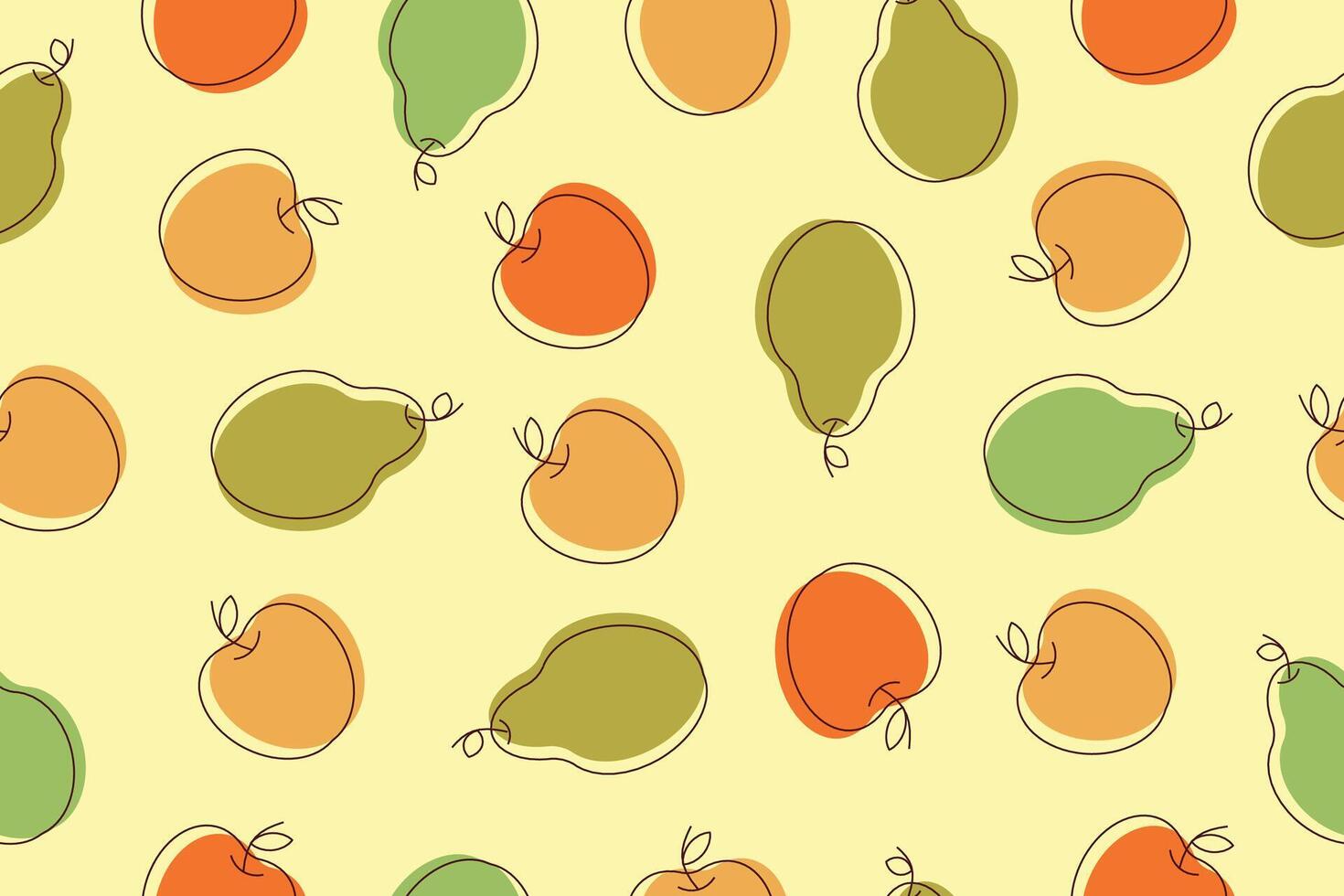 Seamless pattern with fruits. illustration with apples and pears. . illustration vector