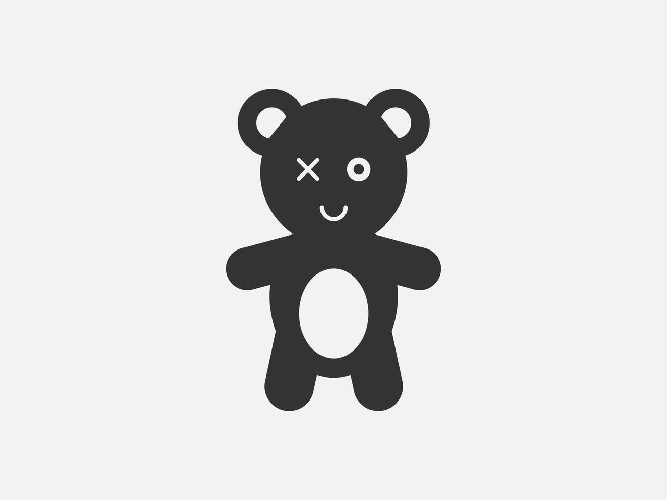 Teddy toy icon on white background. Line style illustration. vector