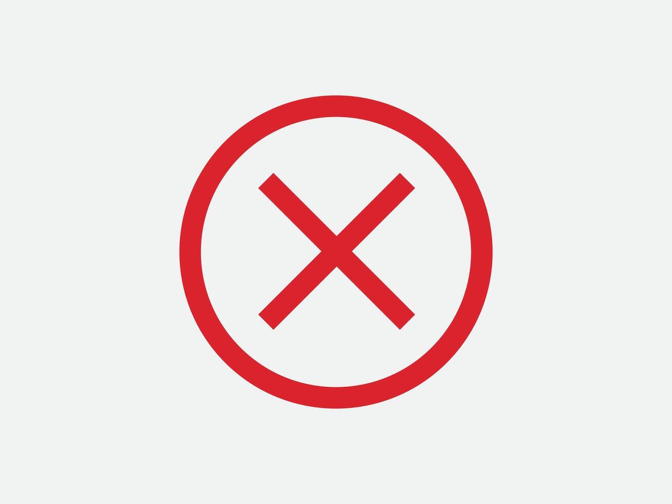 Close icon sign. Cancel symbol web design. Error, denied, avoid or wrong data button. vector