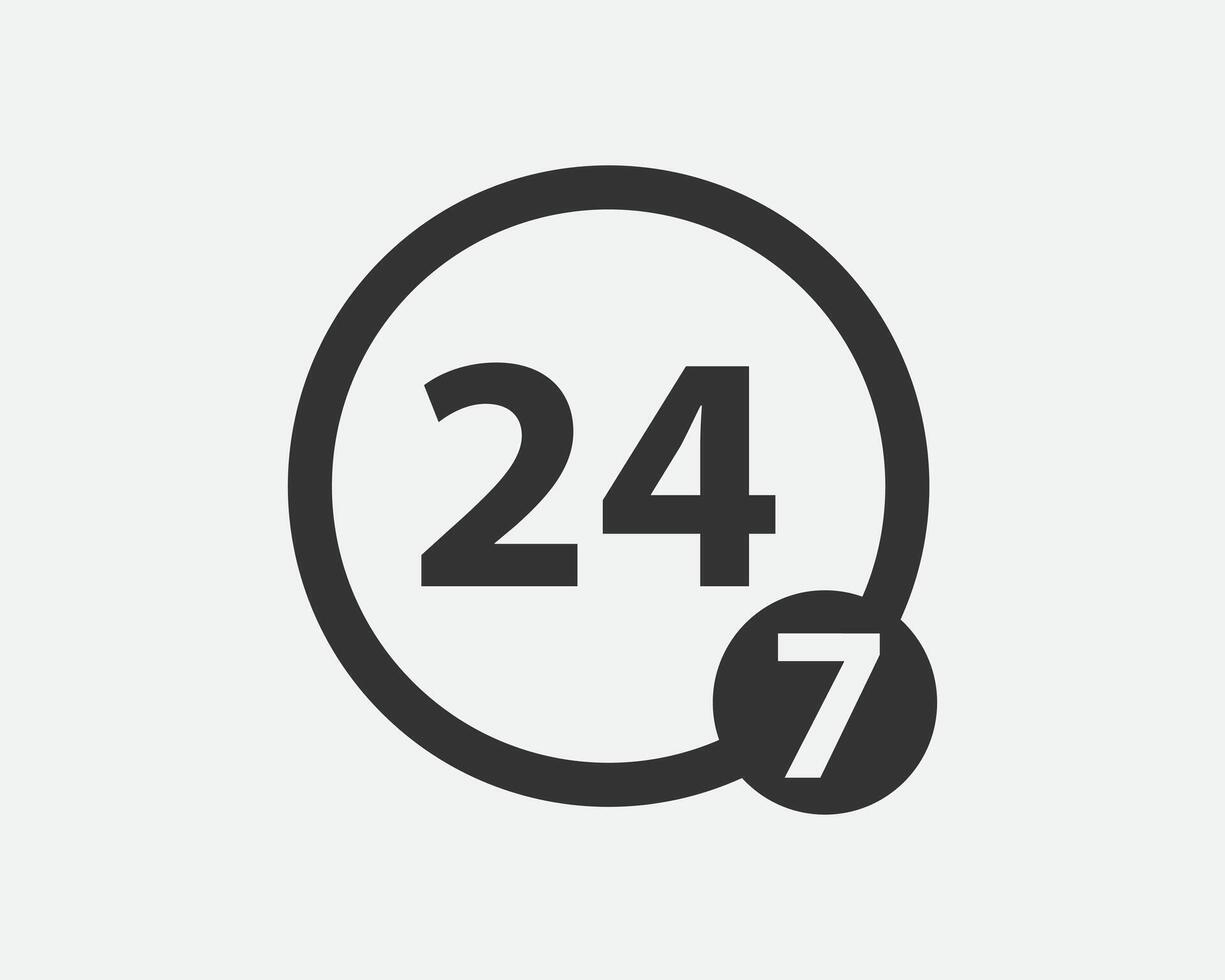 24 Hours a day service icon symbol vector
