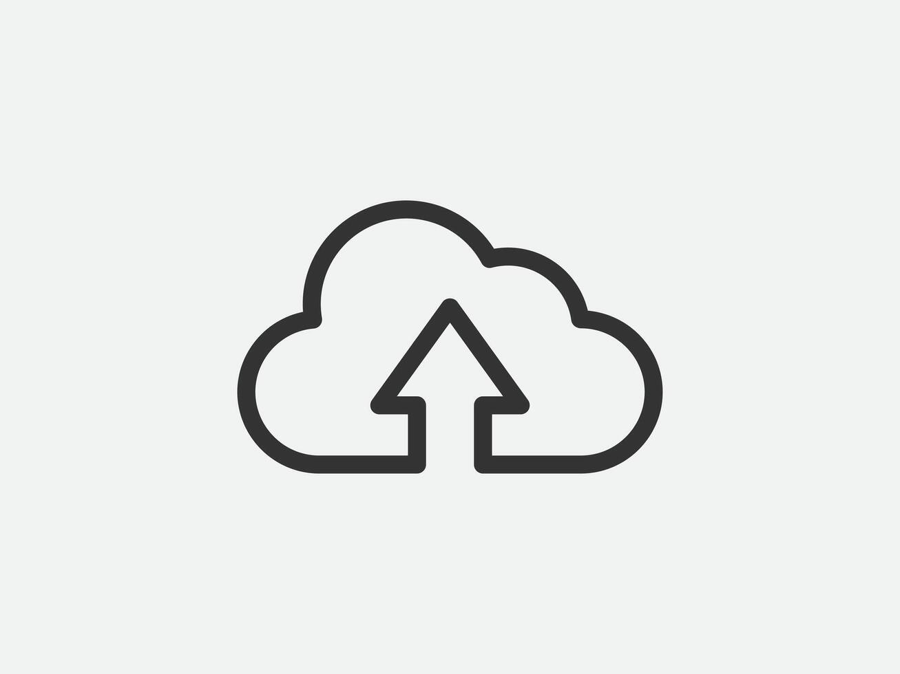 Technology icon cloud computing connection. Big data global server. Line design symbol. vector