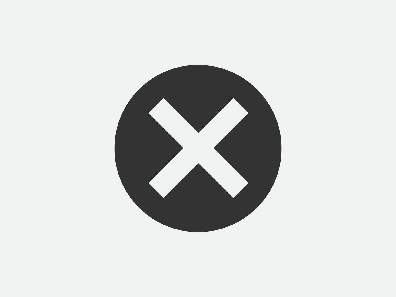 Close icon sign. Cancel symbol web design. Error, denied, avoid or wrong data button. vector