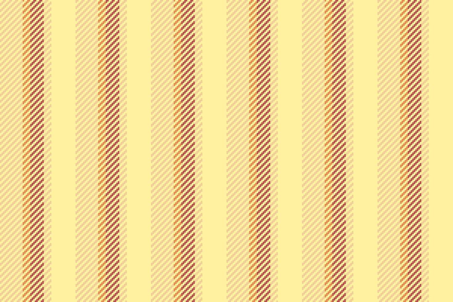 Fibrous texture seamless lines, neutral fabric background vertical. Mix pattern stripe textile in yellow and amber colors. vector