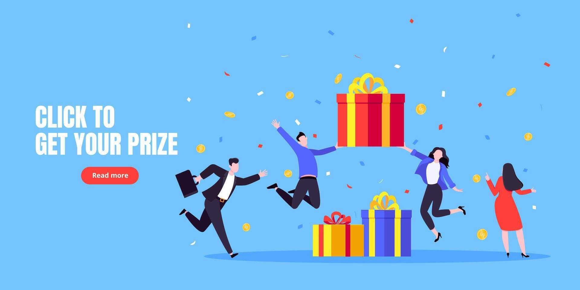 Get online incentive gift benefit reward and gifts, earn loyalty program points flat style design illustration. vector