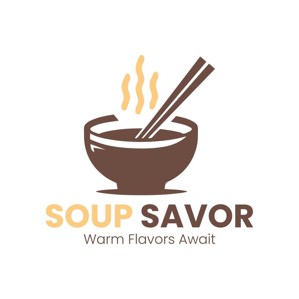 Soup savor logo design vector
