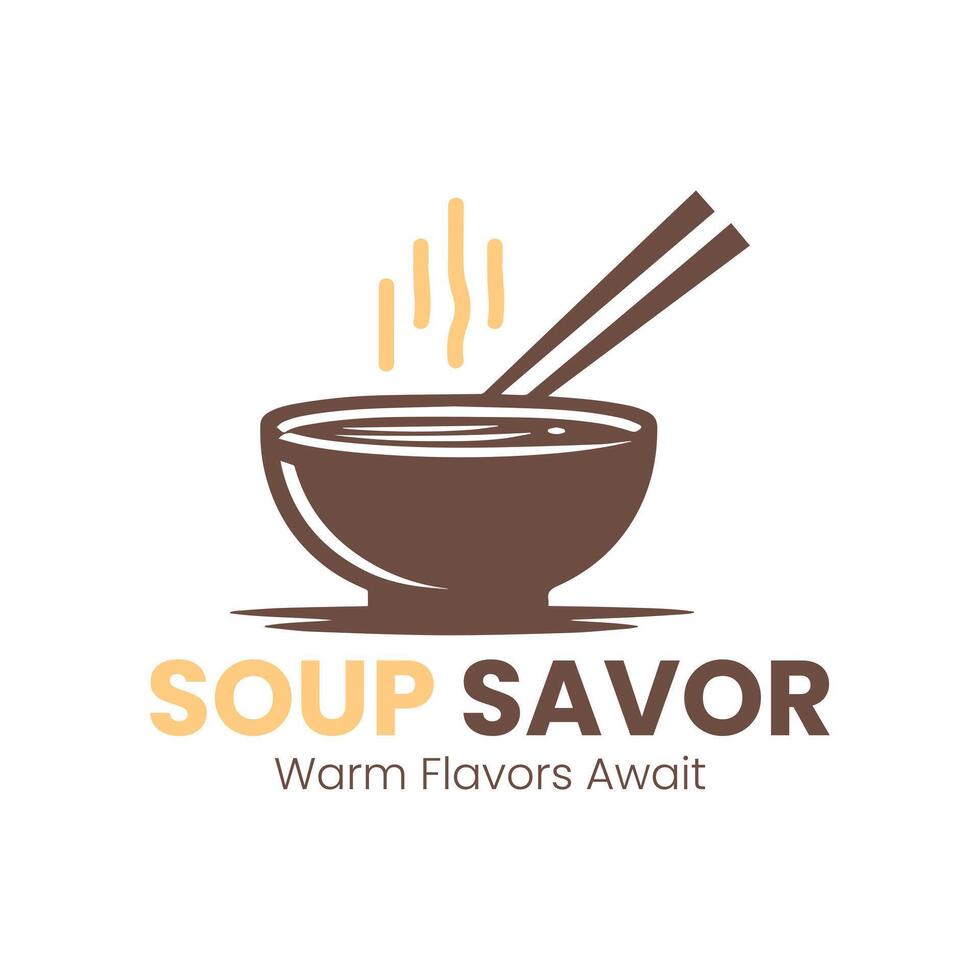 Soup savor warm flavors await logo vector