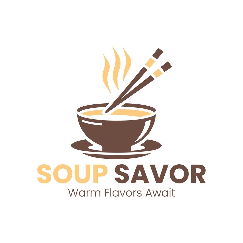 Soup savor logo design vector