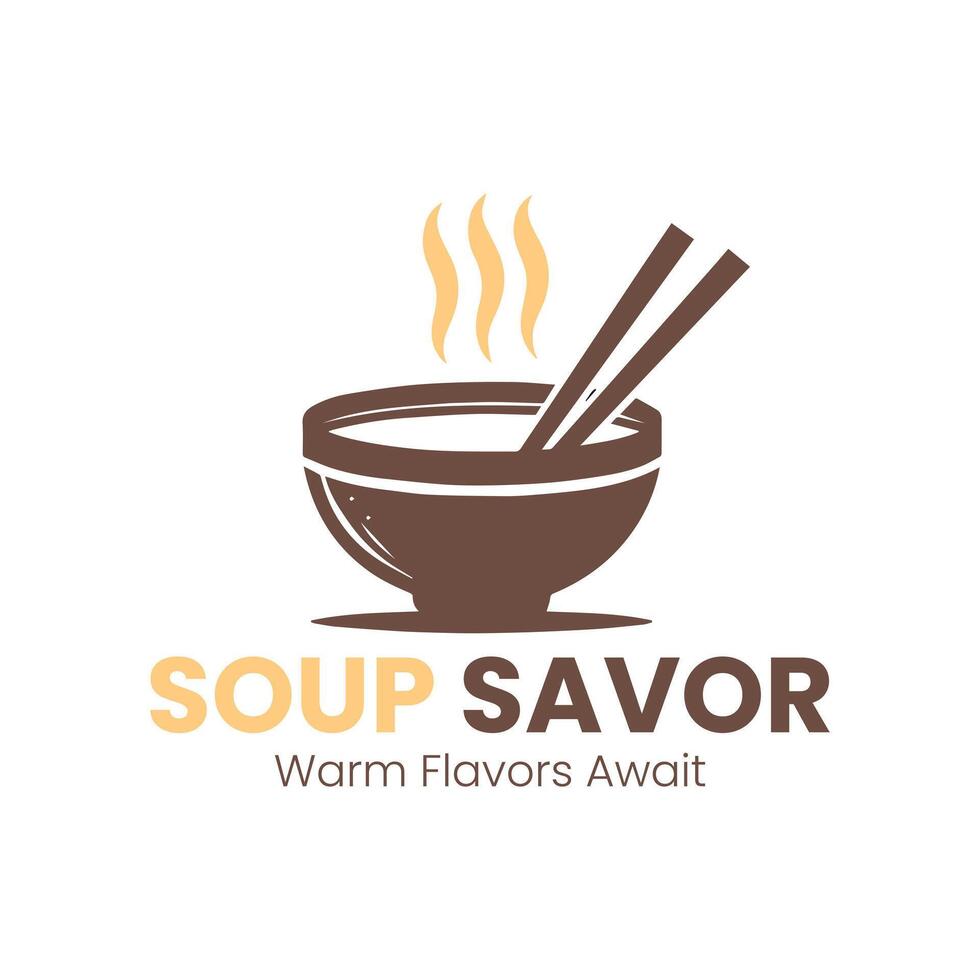 Soup savor logo design vector