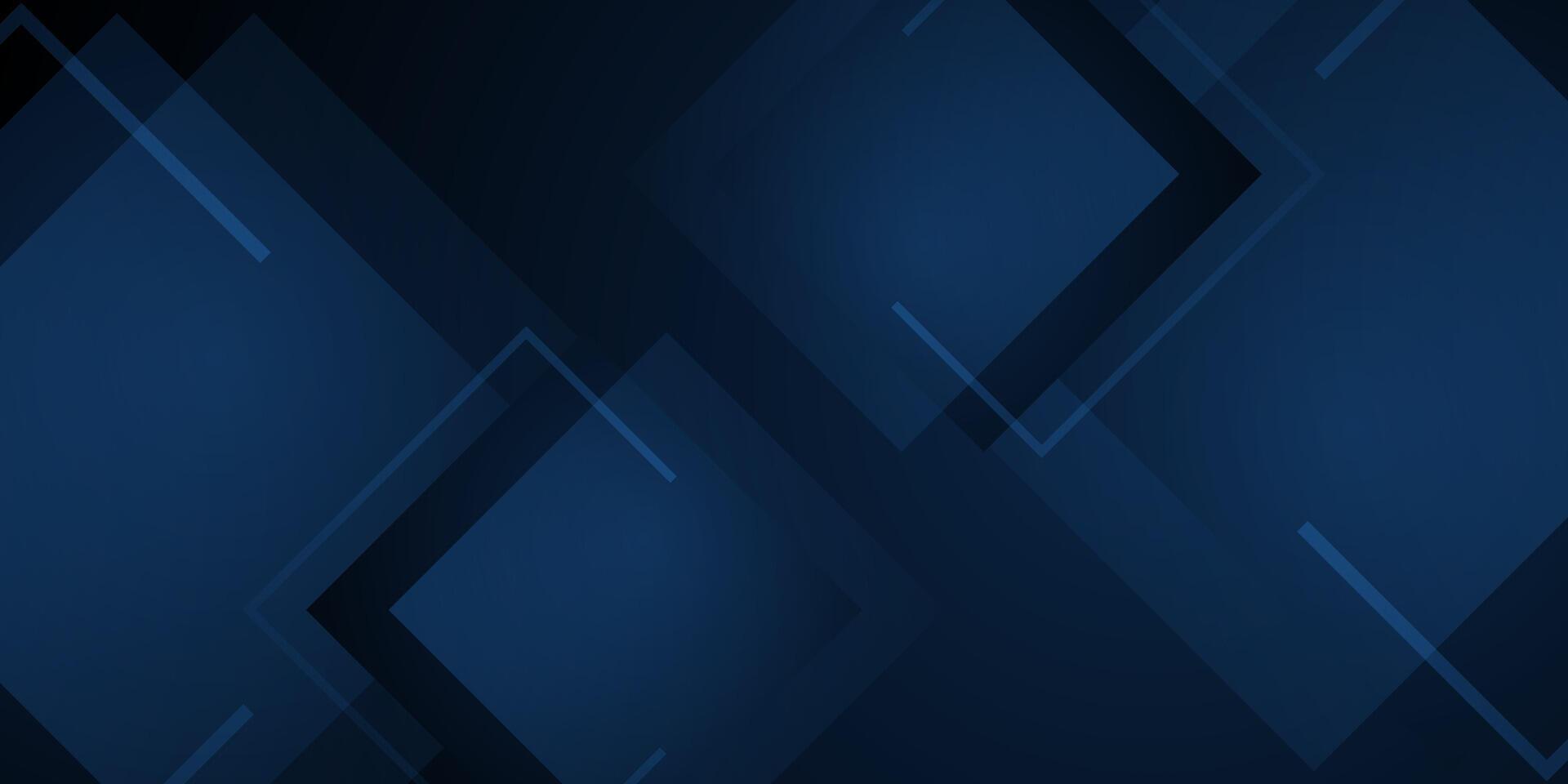 Abstract dark blue design 3D technology concept background. Overlap square with overlay lines pattern. Over dark blue background. vector