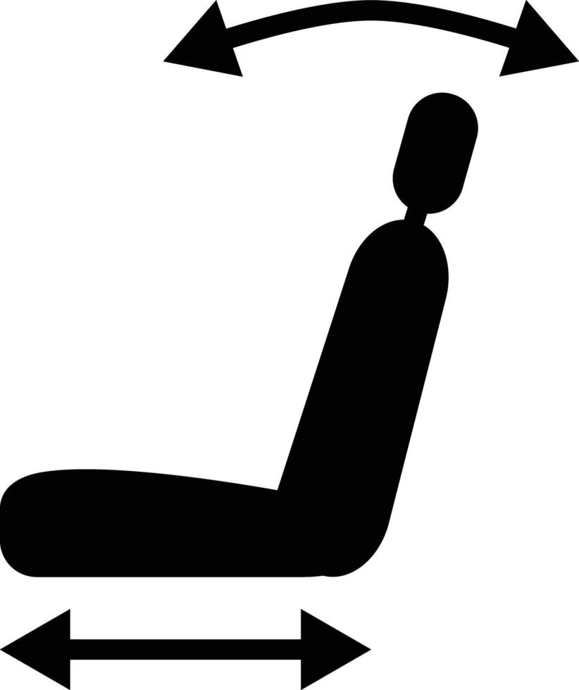 Car seat adjustment icon. Seat Tilt Setting sign. Seat Adjustment symbol. flat style. vector