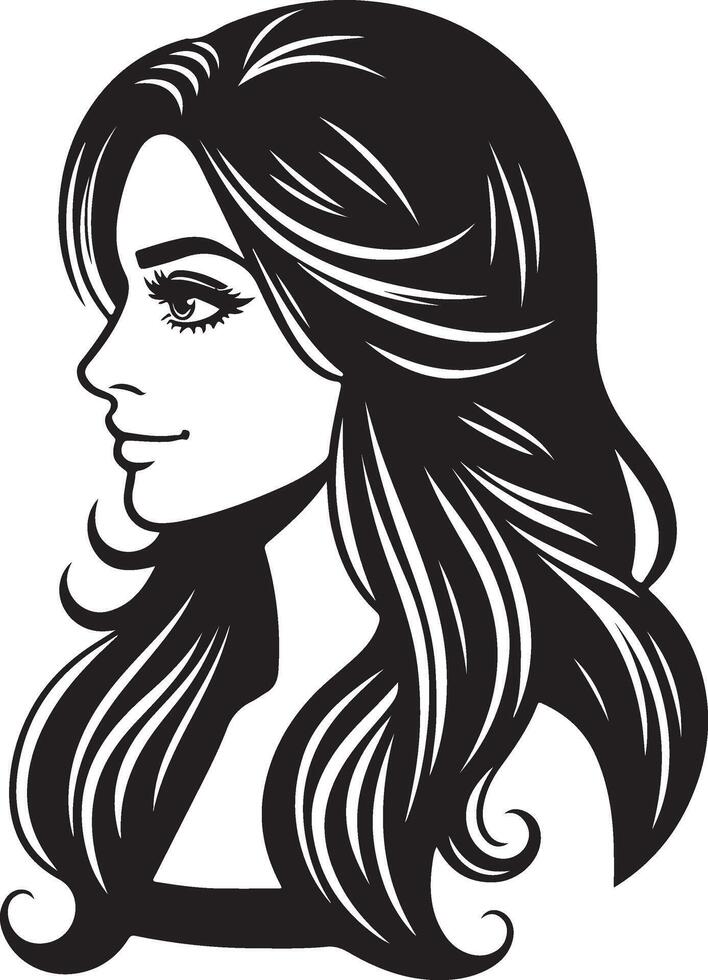 Iconic Indian Woman Portrait in , Minimalist Line Drawing with Simple Design vector